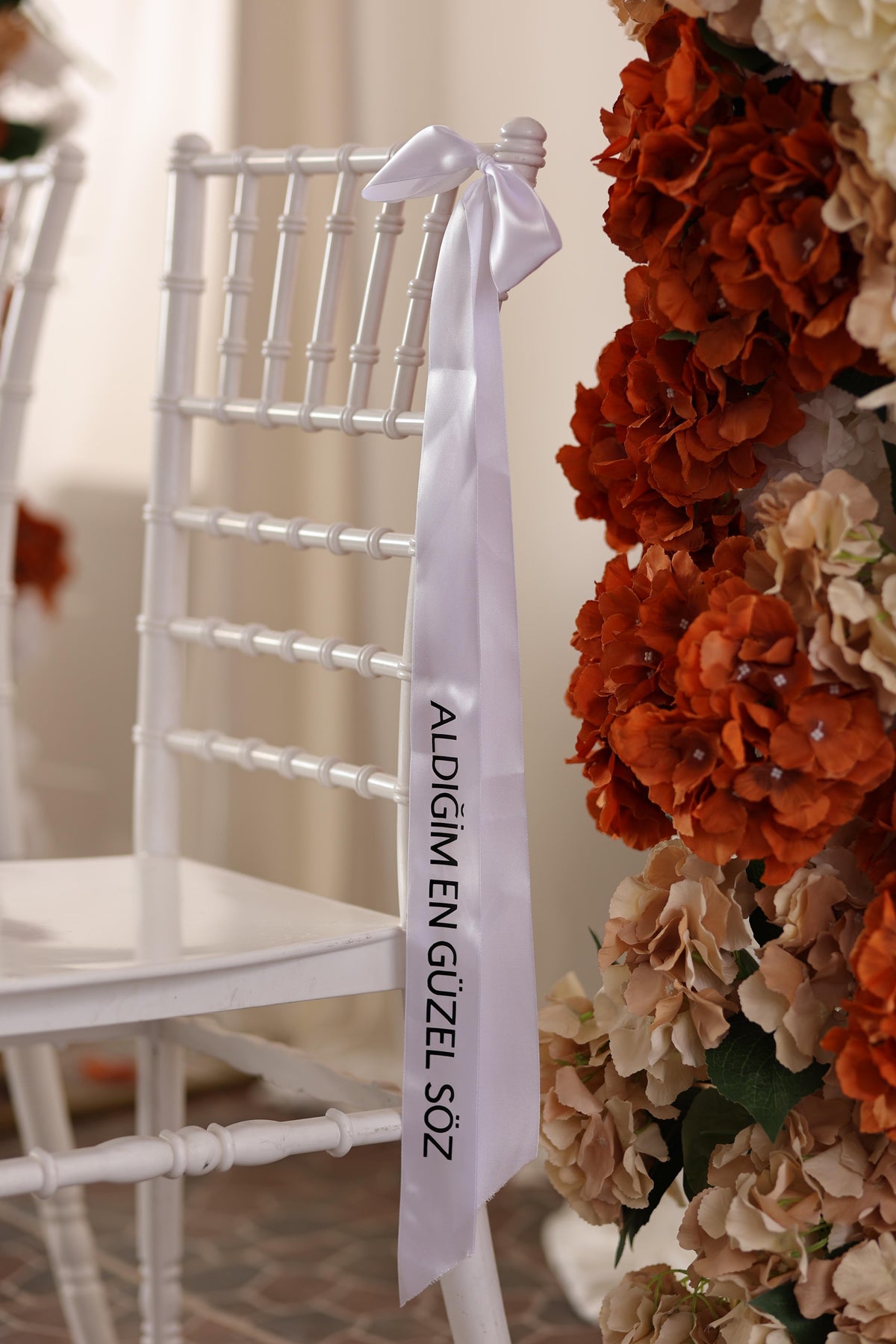 Personalisierte Satin Schleife für Hochzeit, Söz & Verlobung | Wunschtext