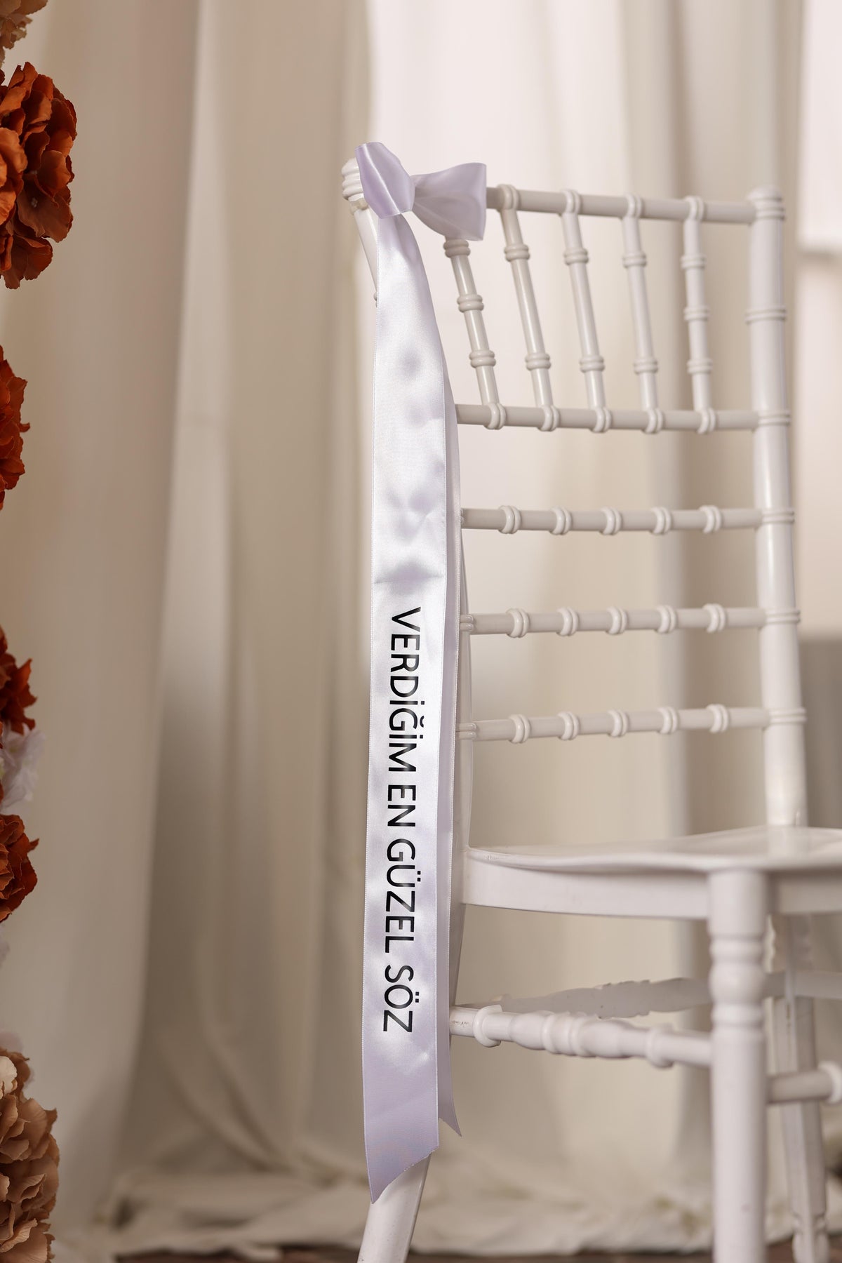 Personalisierte Satin Schleife für Hochzeit, Söz & Verlobung | Wunschtext