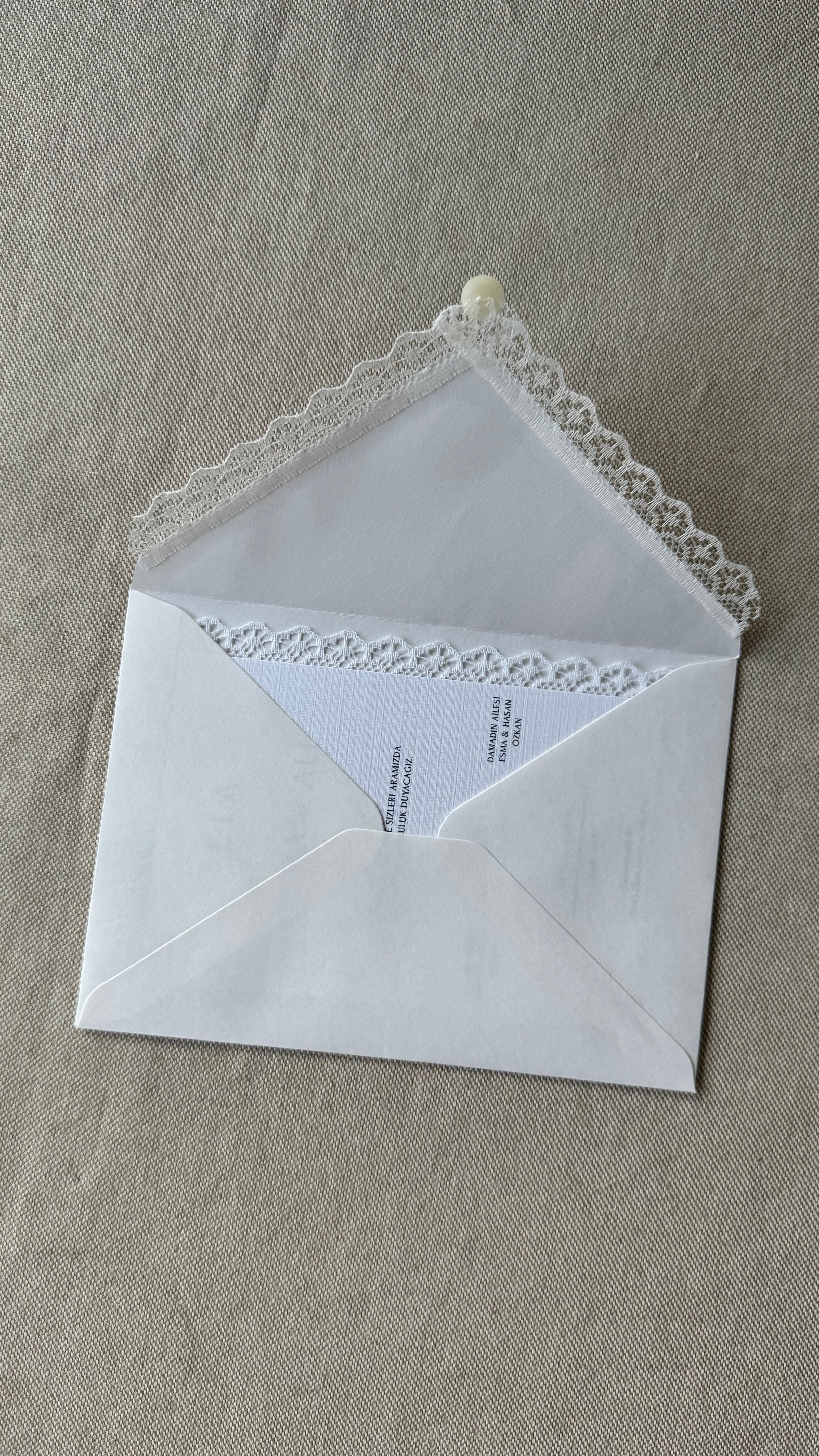 Personalisierte Einladungskarten mit Spitze