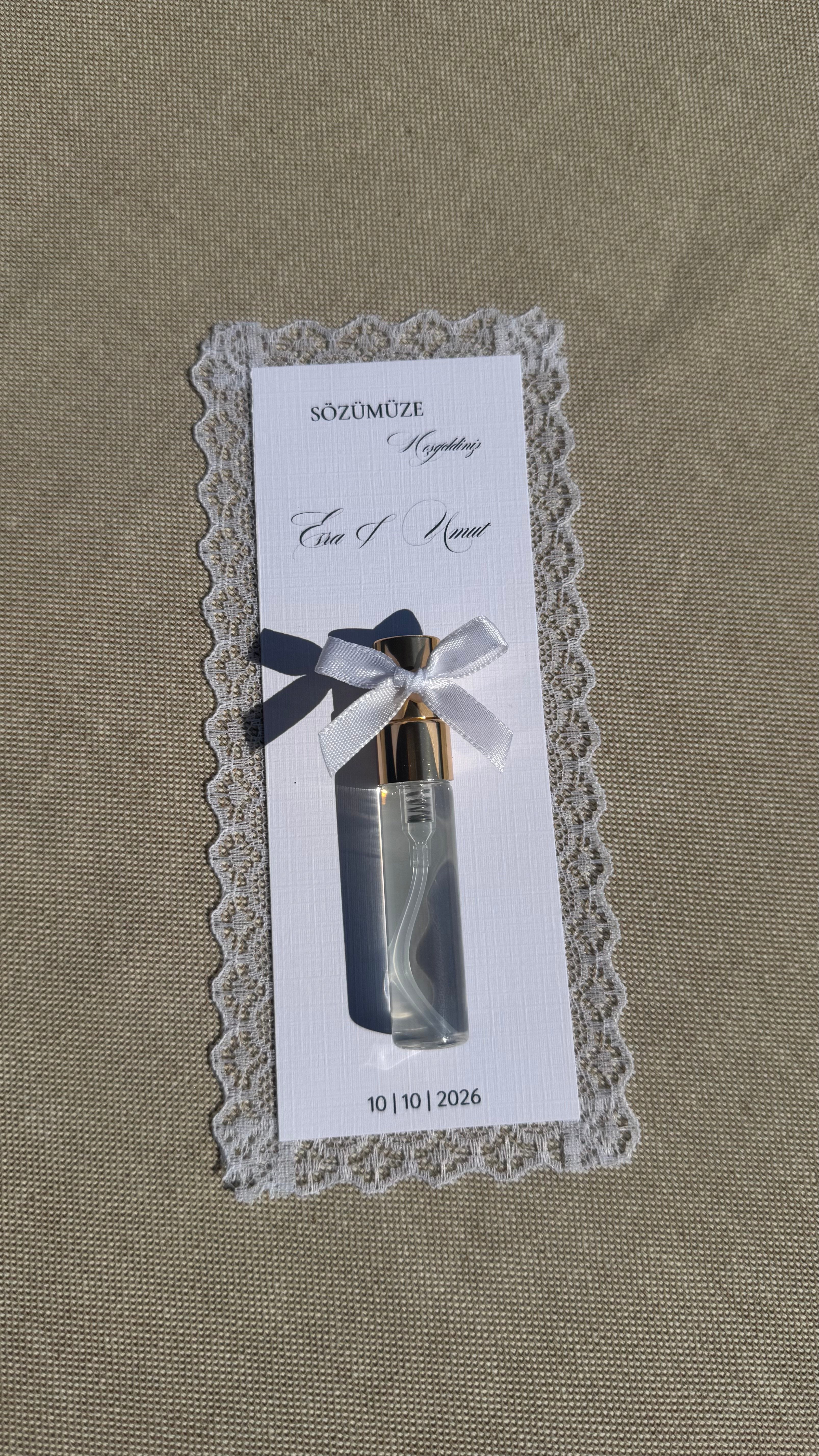 Kolonya-Gastgeschenk mit Spitze für Söz & Nişan