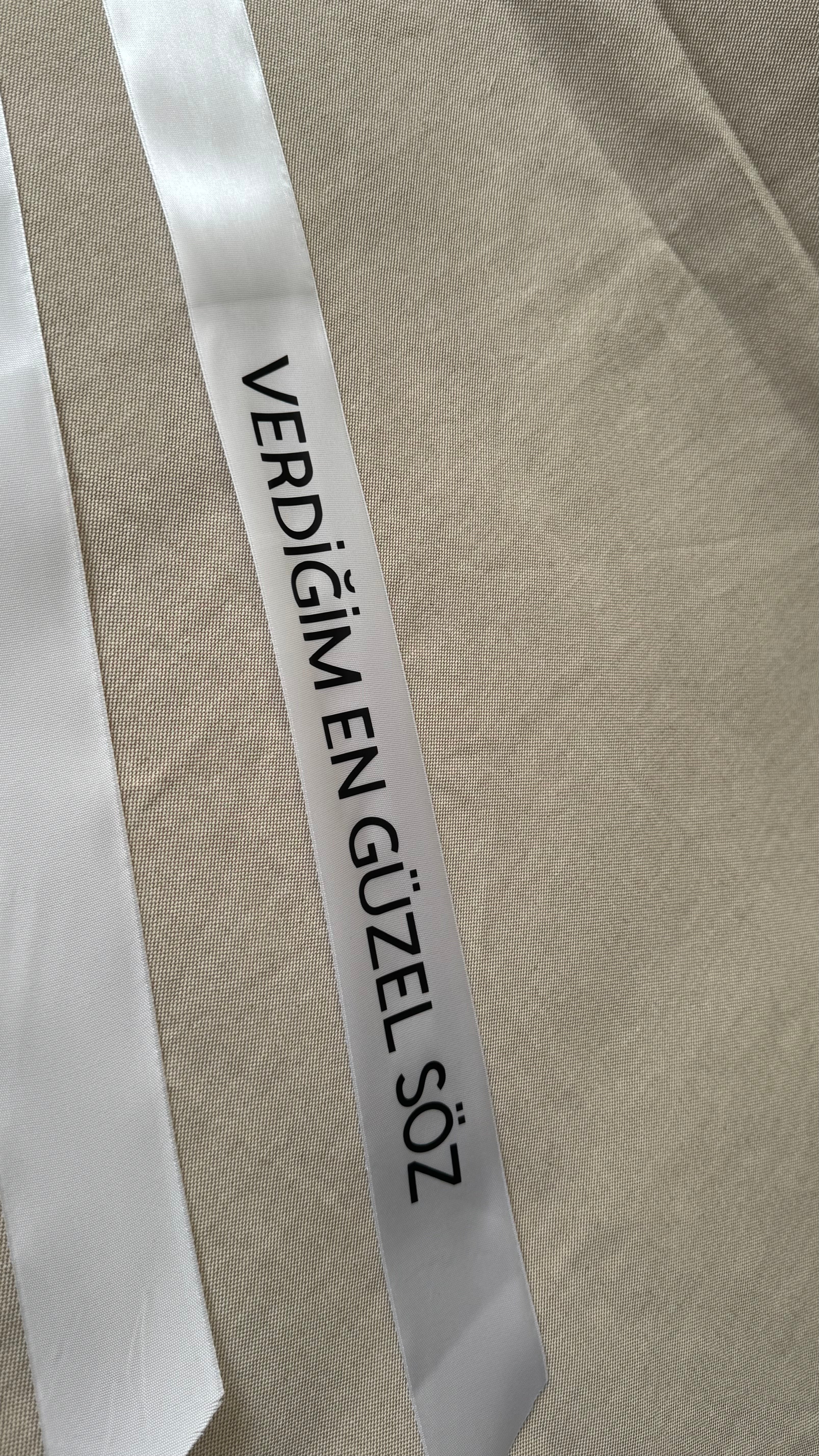 Personalisierte Satin Schleife für Hochzeit, Söz & Verlobung | Wunschtext