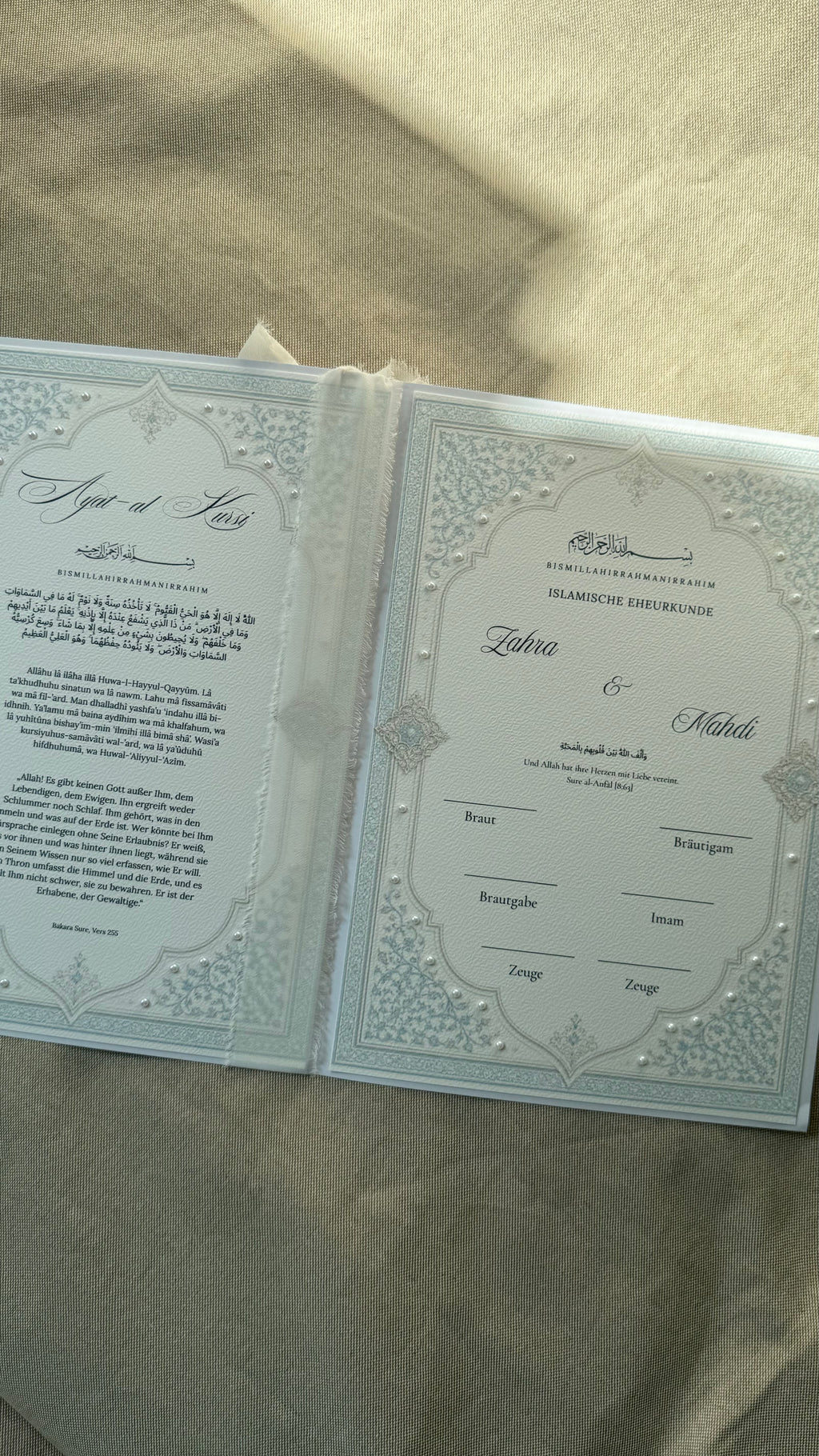 Islamic Marriage Certificate "FLOWERS" SET