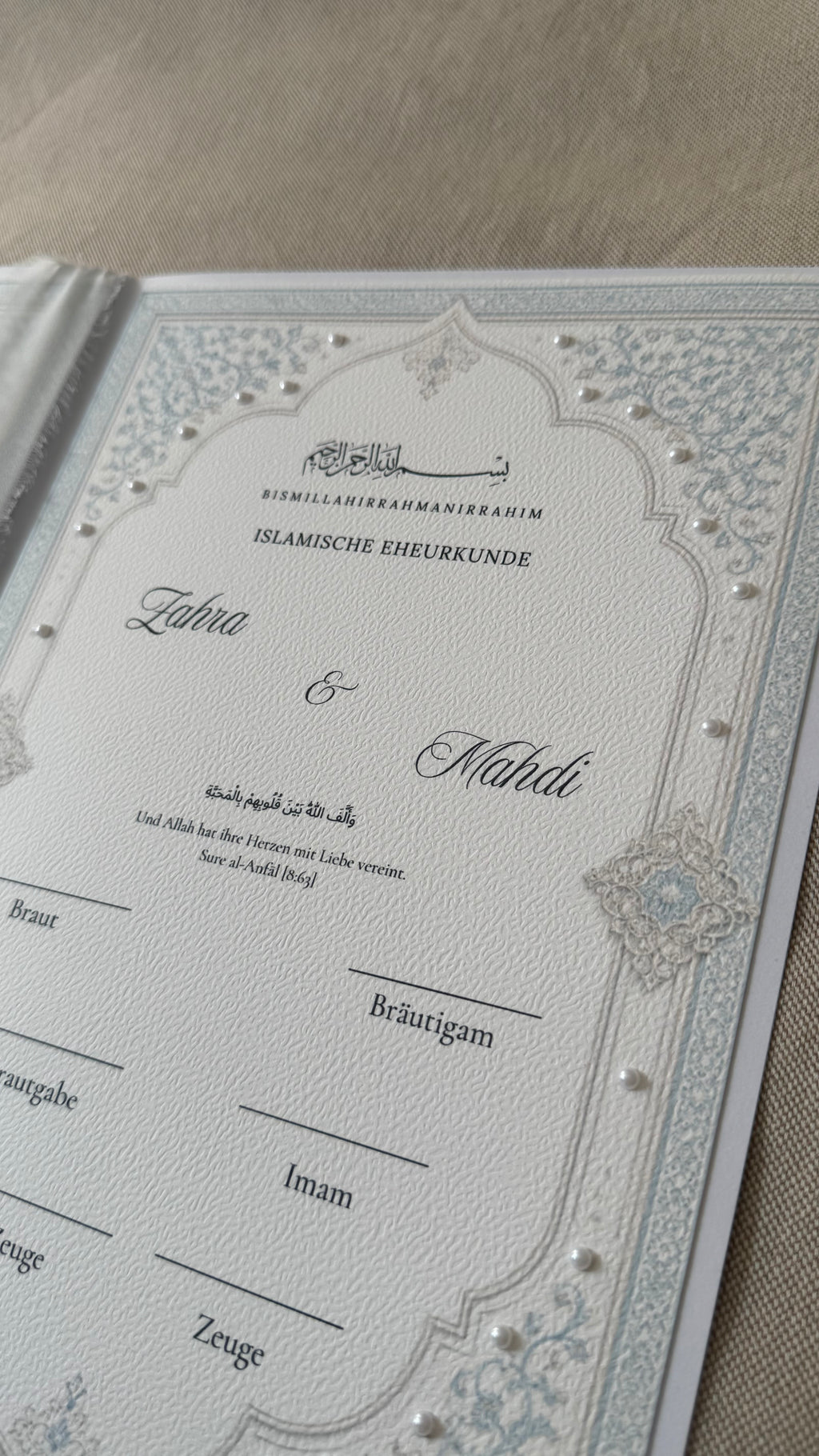 Islamic Marriage Certificate "FLOWERS" SET