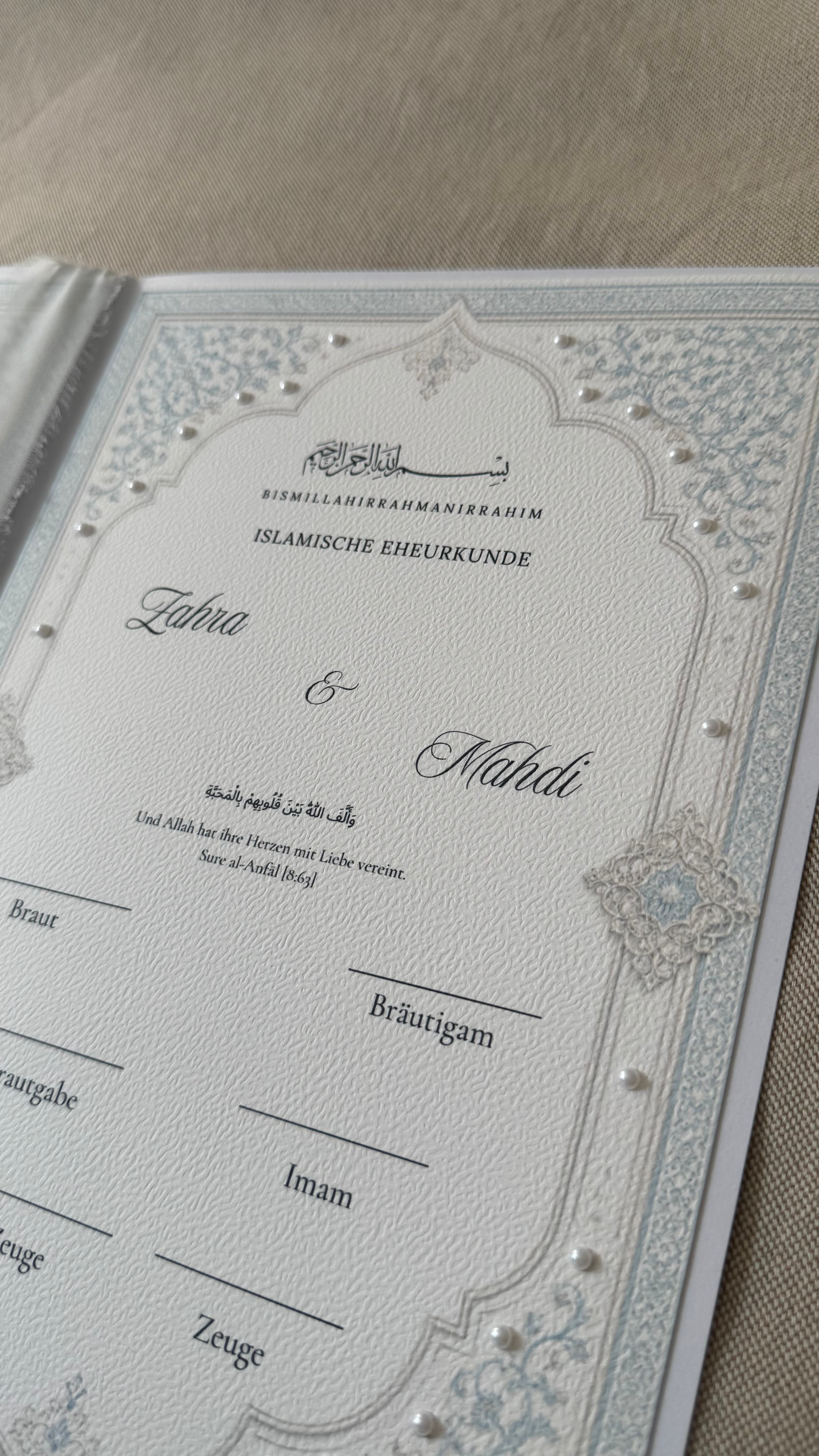Islamic Marriage Certificate "FLOWERS" SET
