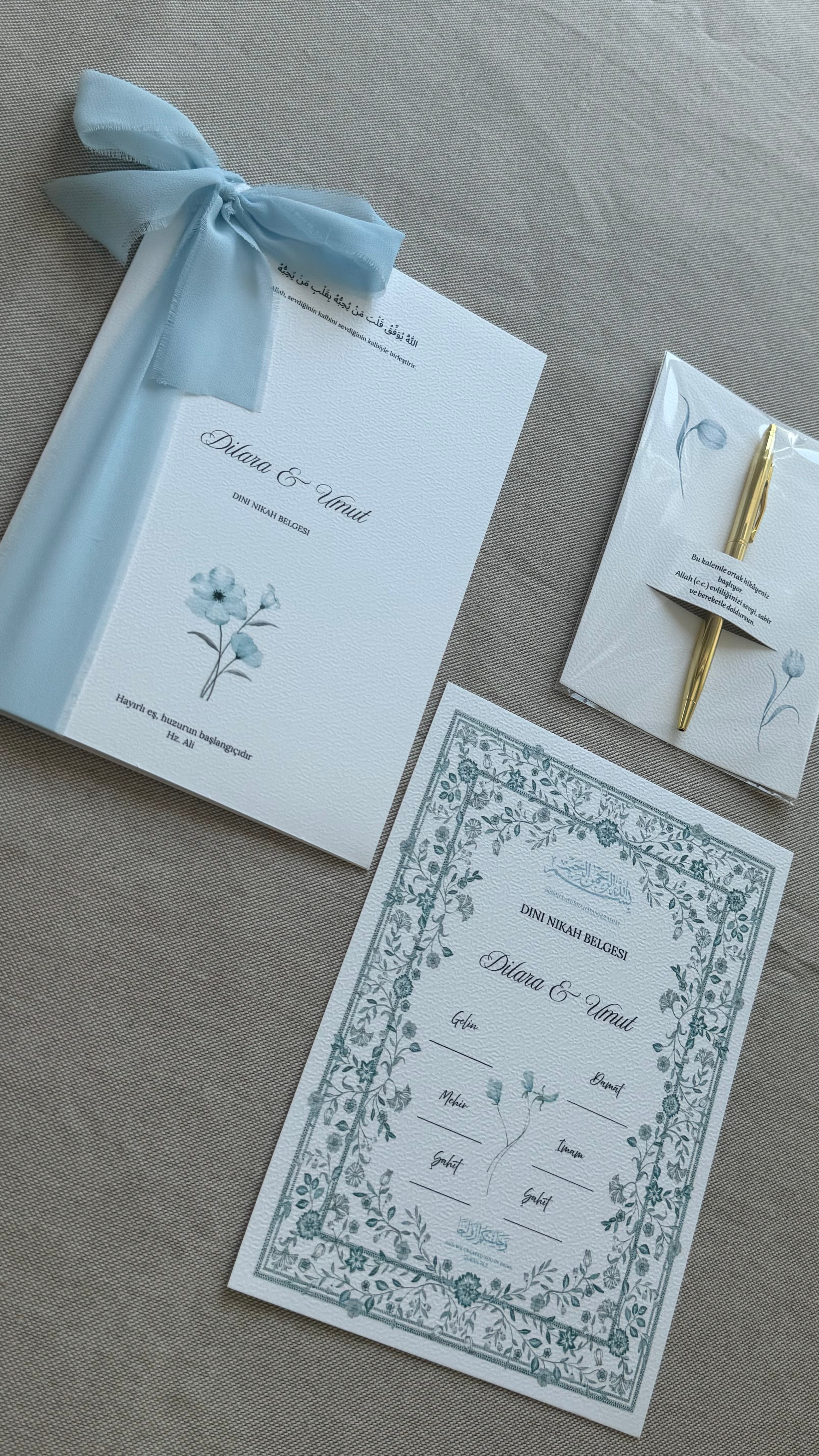 Islamische Eheurkunde "FLOWERS" SET