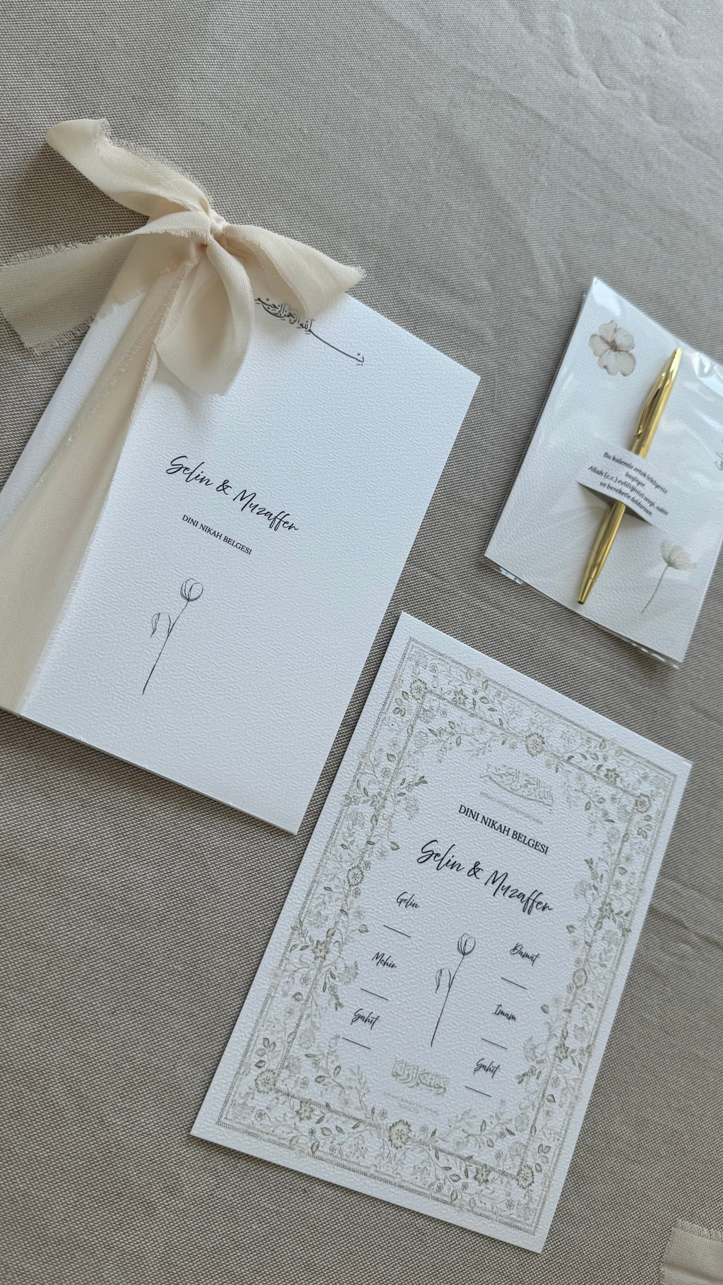 Islamische Eheurkunde "FLOWERS" SET