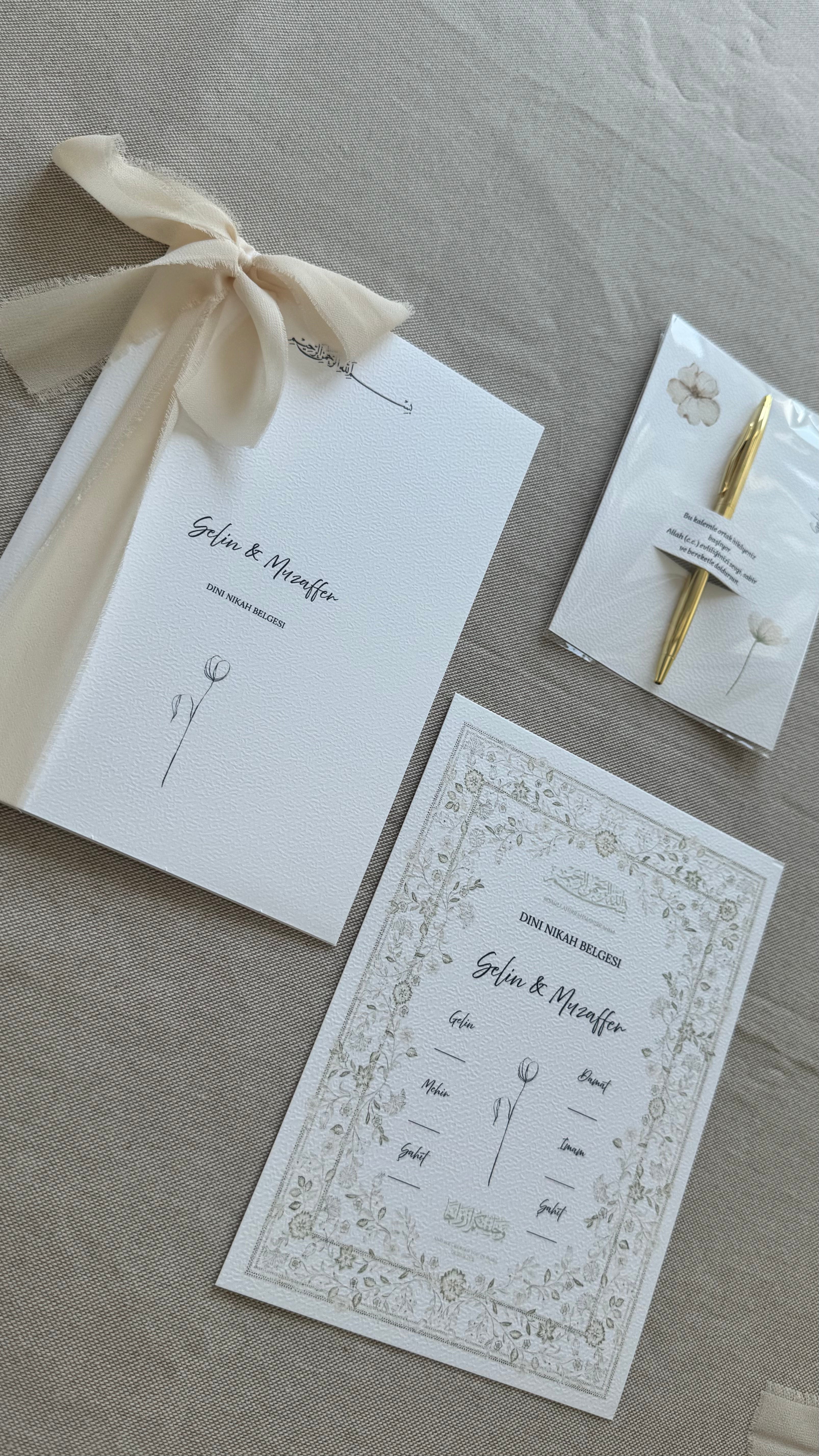 Islamische Eheurkunde "FLOWERS" SET