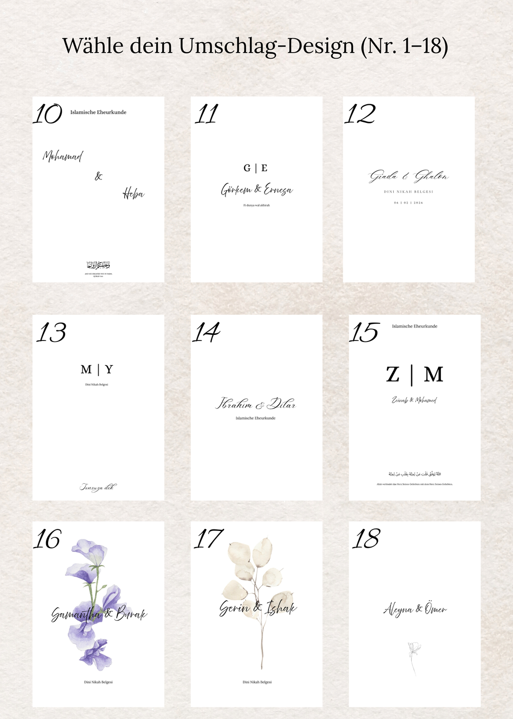 Islamische Eheurkunde | "whitepearl" SET