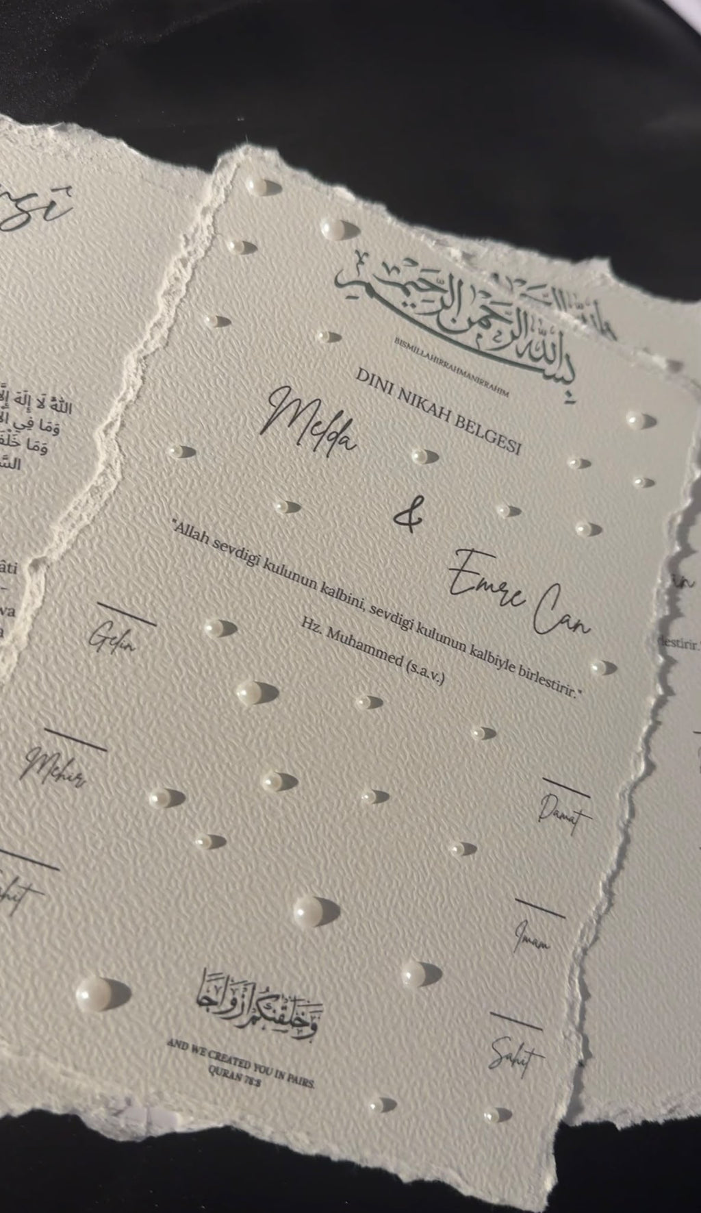 Islamic Marriage Certificate "FLOWERS" SET