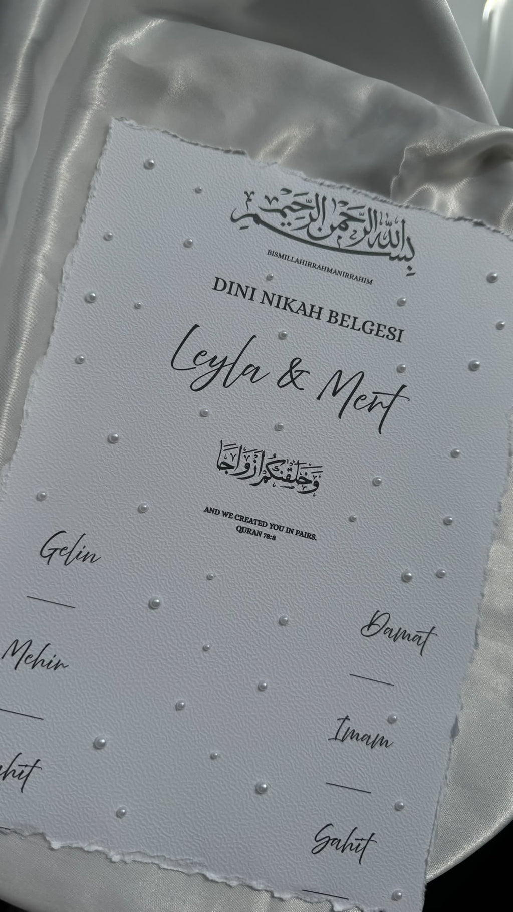 Islamic Marriage Certificate "FLOWERS" SET