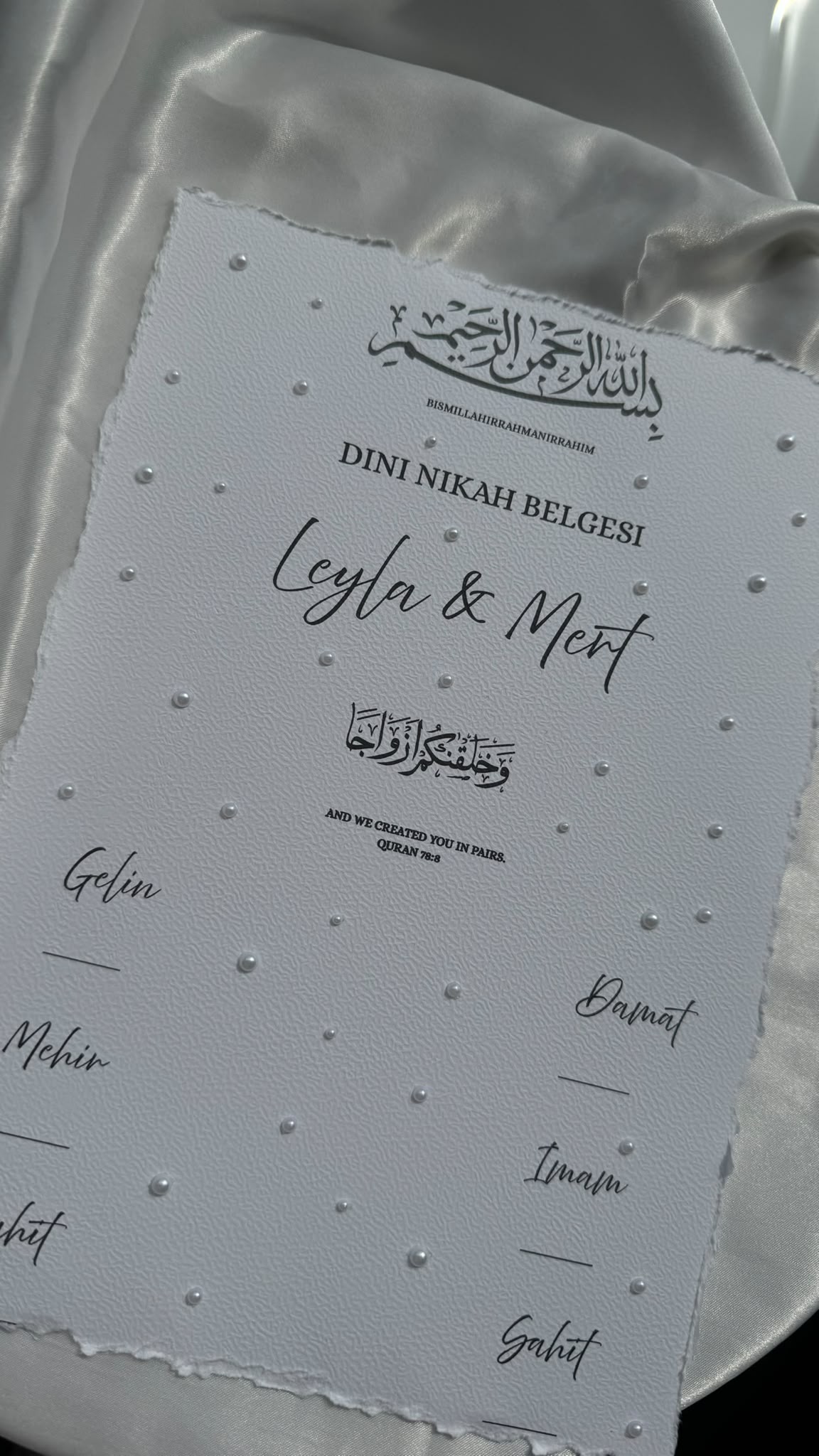 Islamic Marriage Certificate "FLOWERS" SET