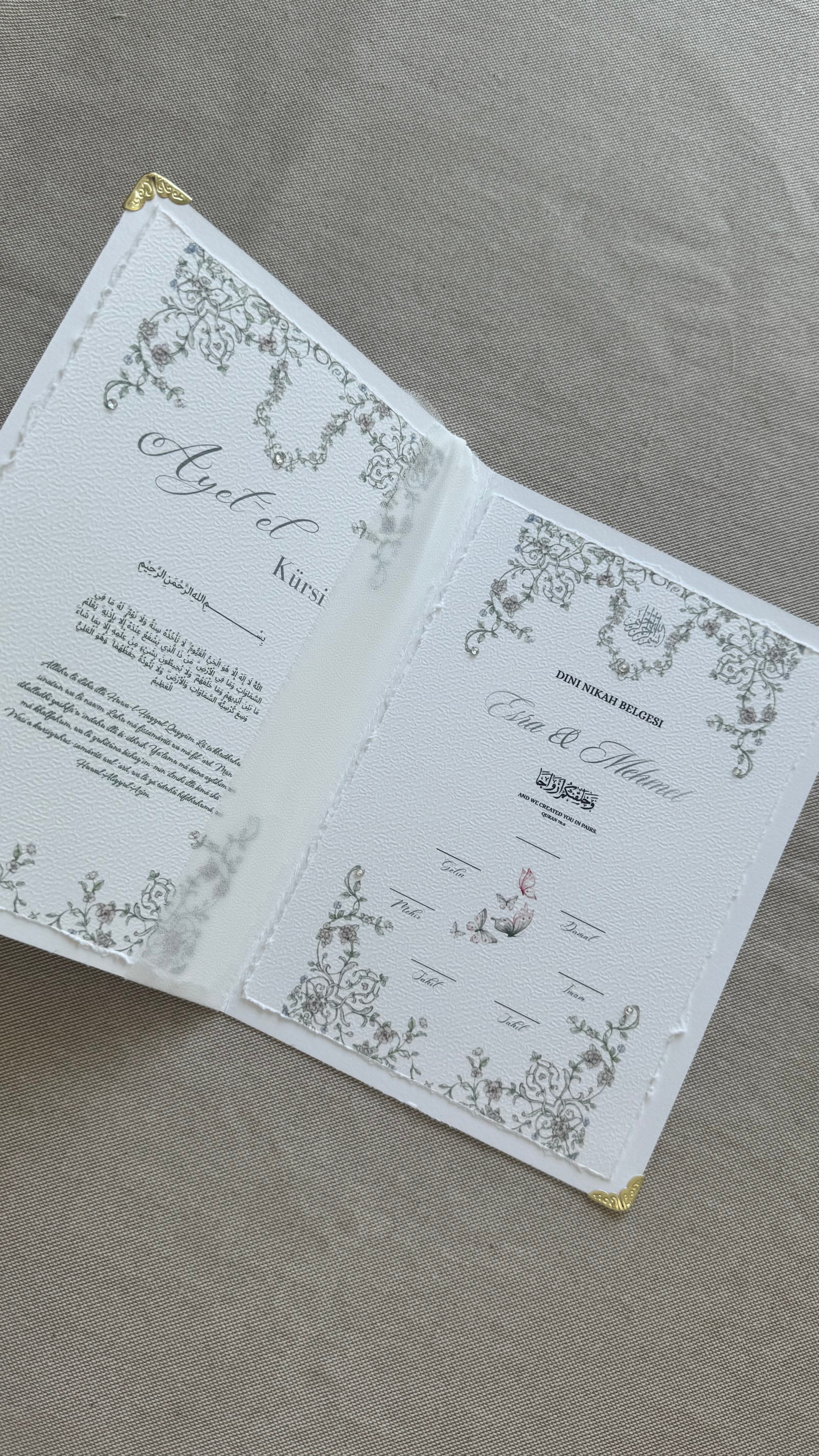 Islamische Eheurkunde "BUTTERFLY" SET