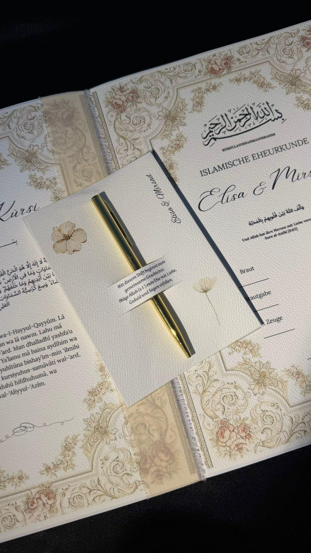 Islamische Eheurkunde "BARAKAH" SET