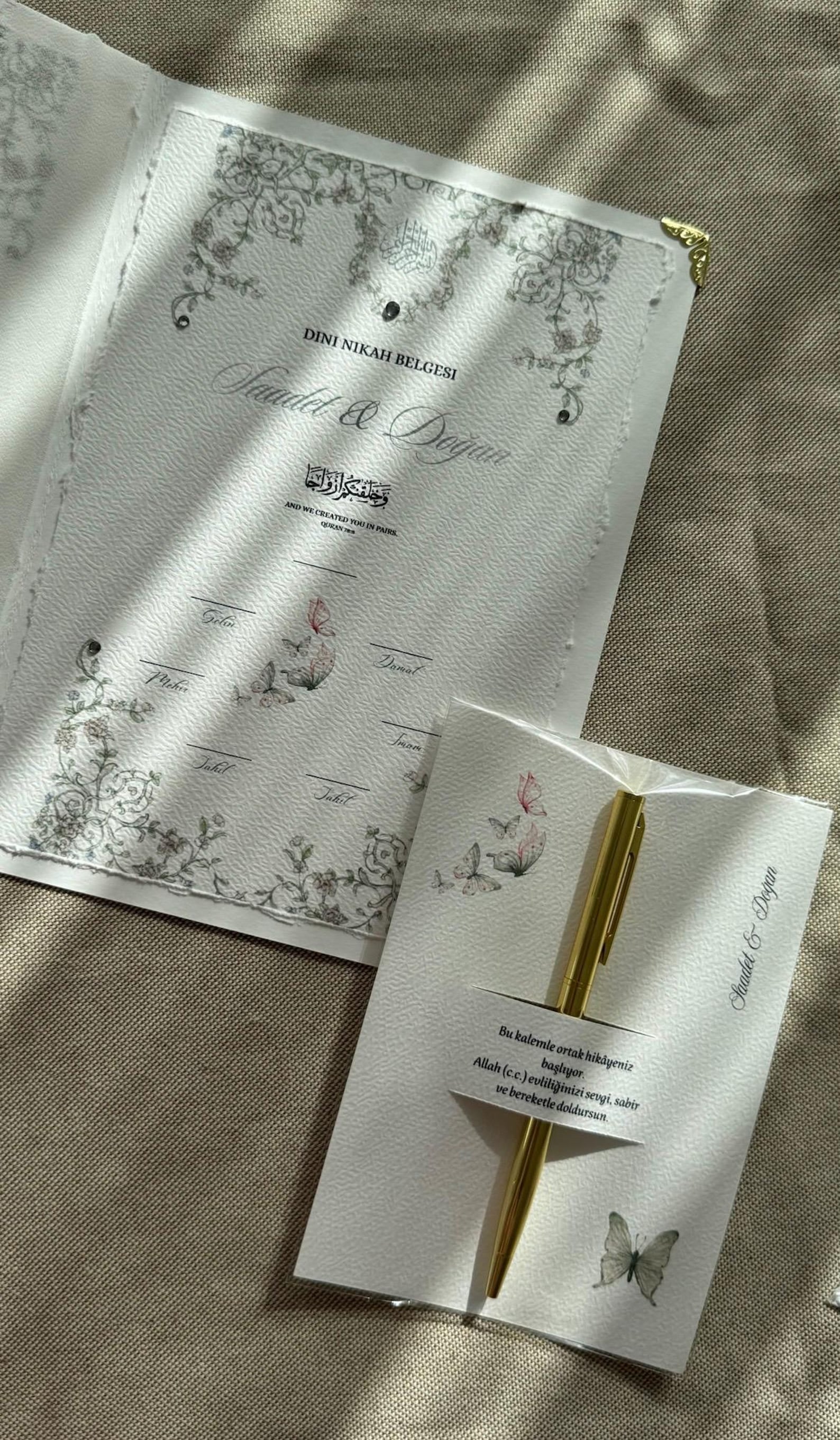 Islamische Eheurkunde "BUTTERFLY" SET