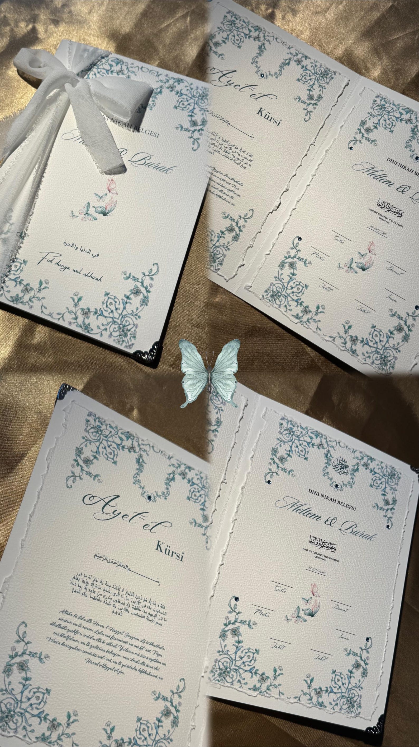 Islamische Eheurkunde "BUTTERFLY" SET