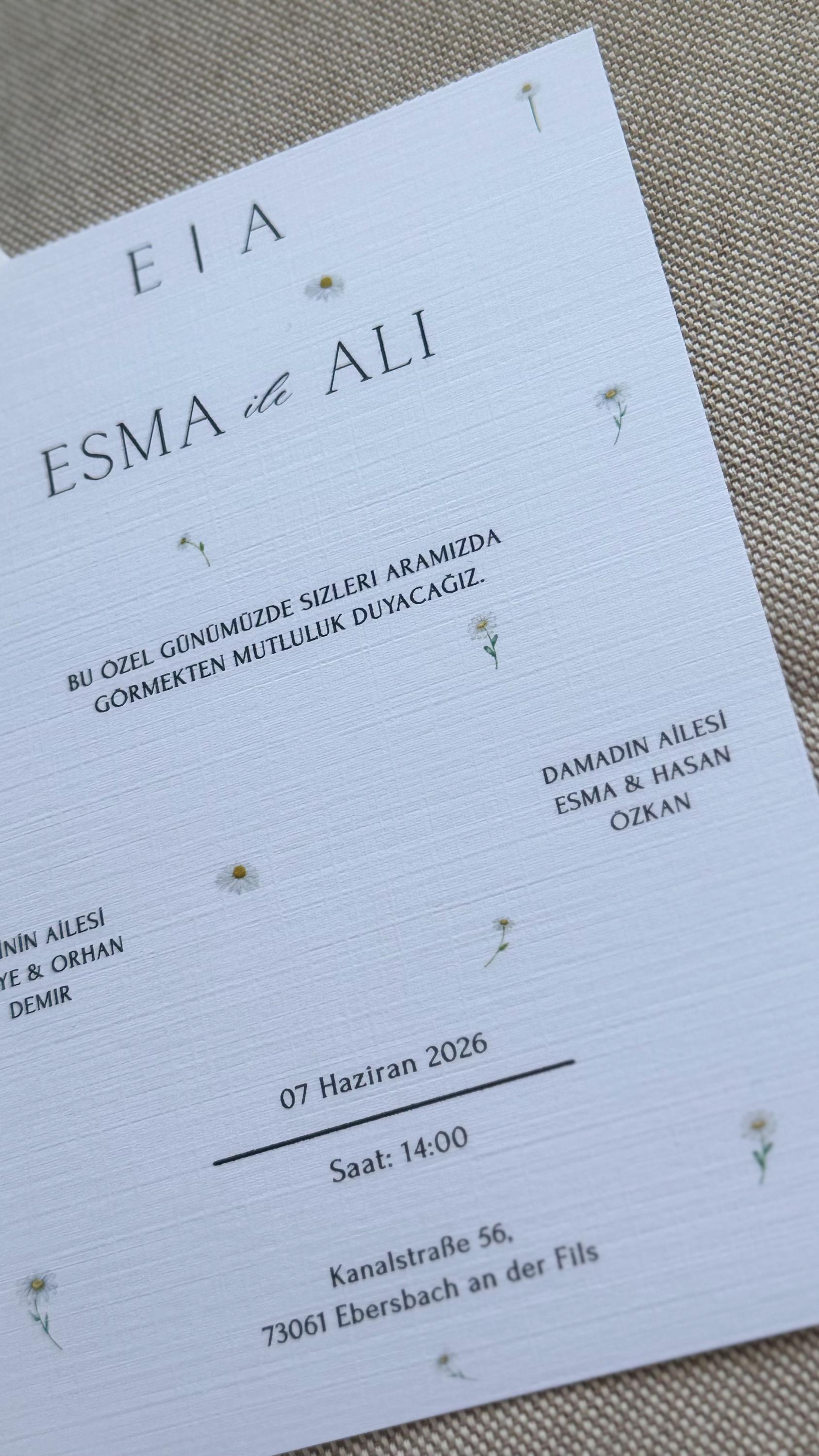 Personalisierte Hochzeitseinladung DIN A6 mit Umschlag
