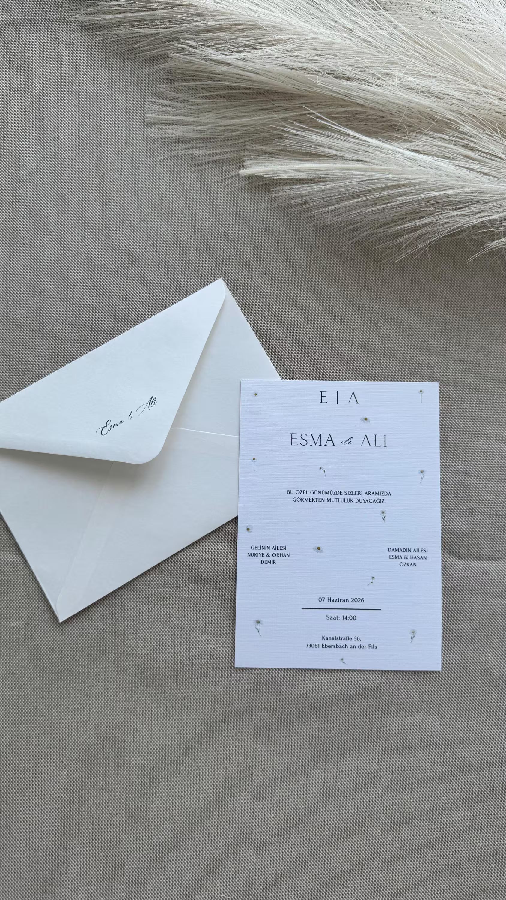 Personalisierte Hochzeitseinladung DIN A6 mit Umschlag