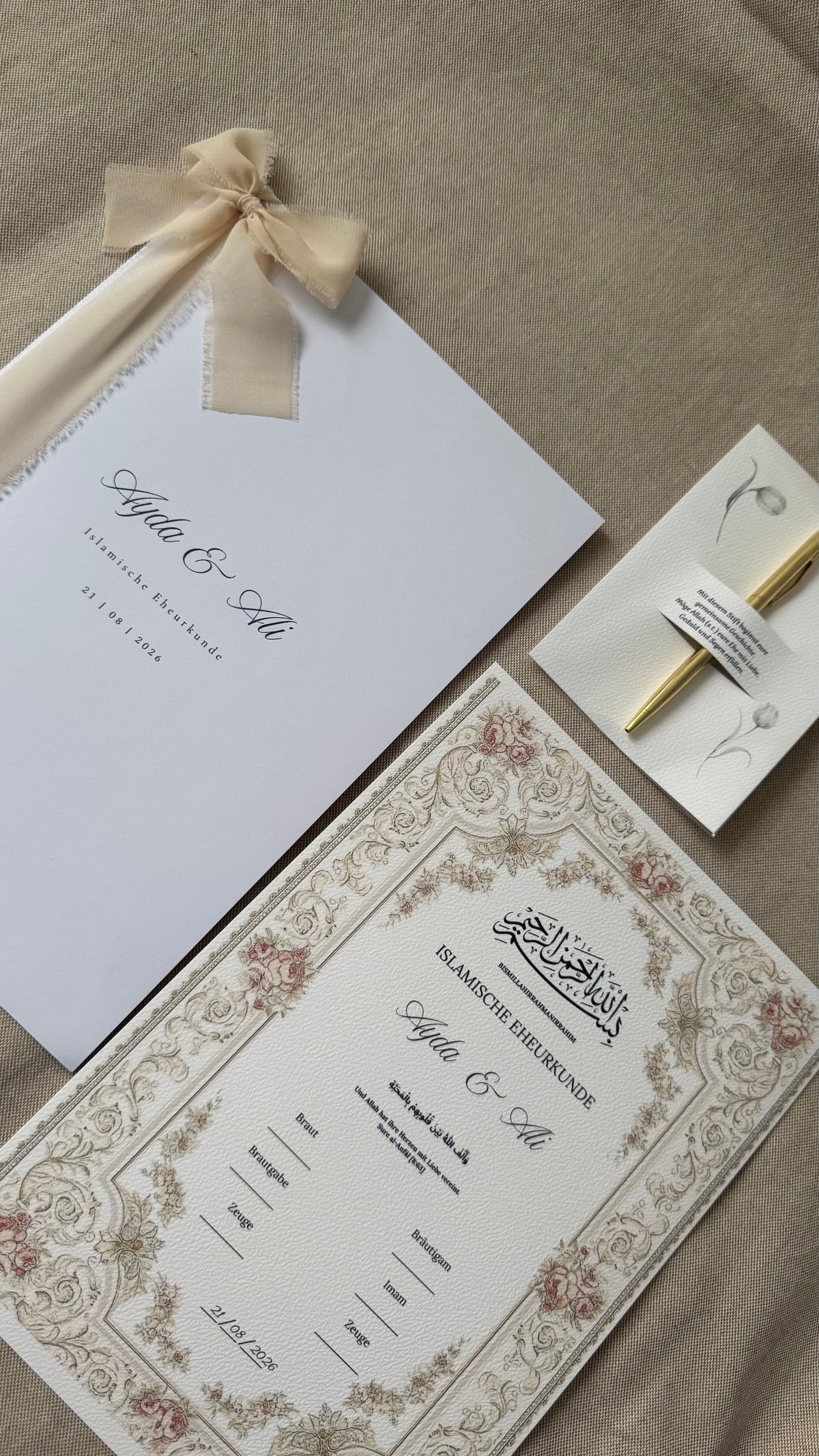 Islamische Eheurkunde "BARAKAH" SET